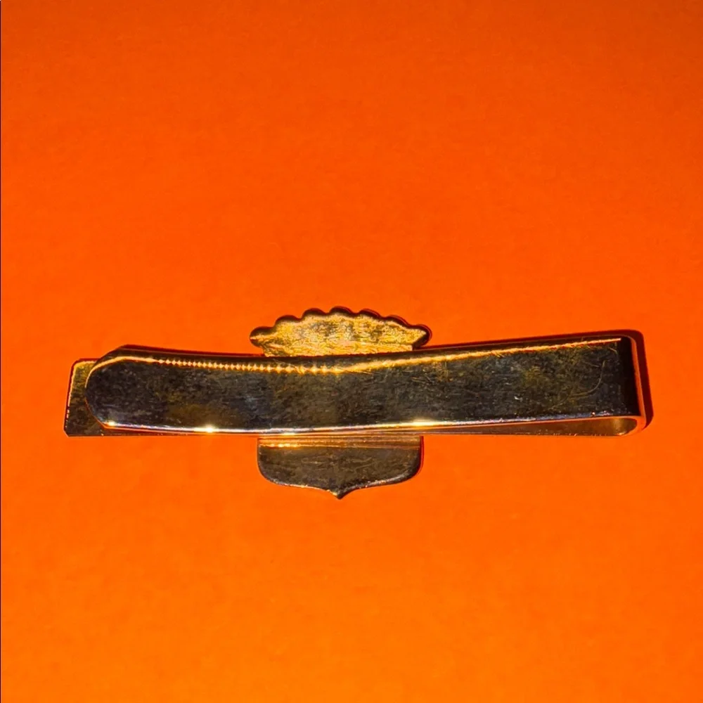 Vintage Cadillac Gold Tone and Red Crest Money Clip